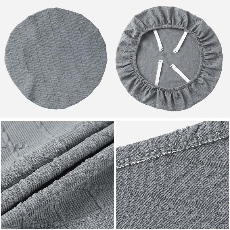 Fuloon Stretch Chair Seat Covers 6 PCS, Removable Washable Dining Chair Covers Anti-Dust Dining Room Seat Cushion Slipcovers (6, Light Grey) - Image 5